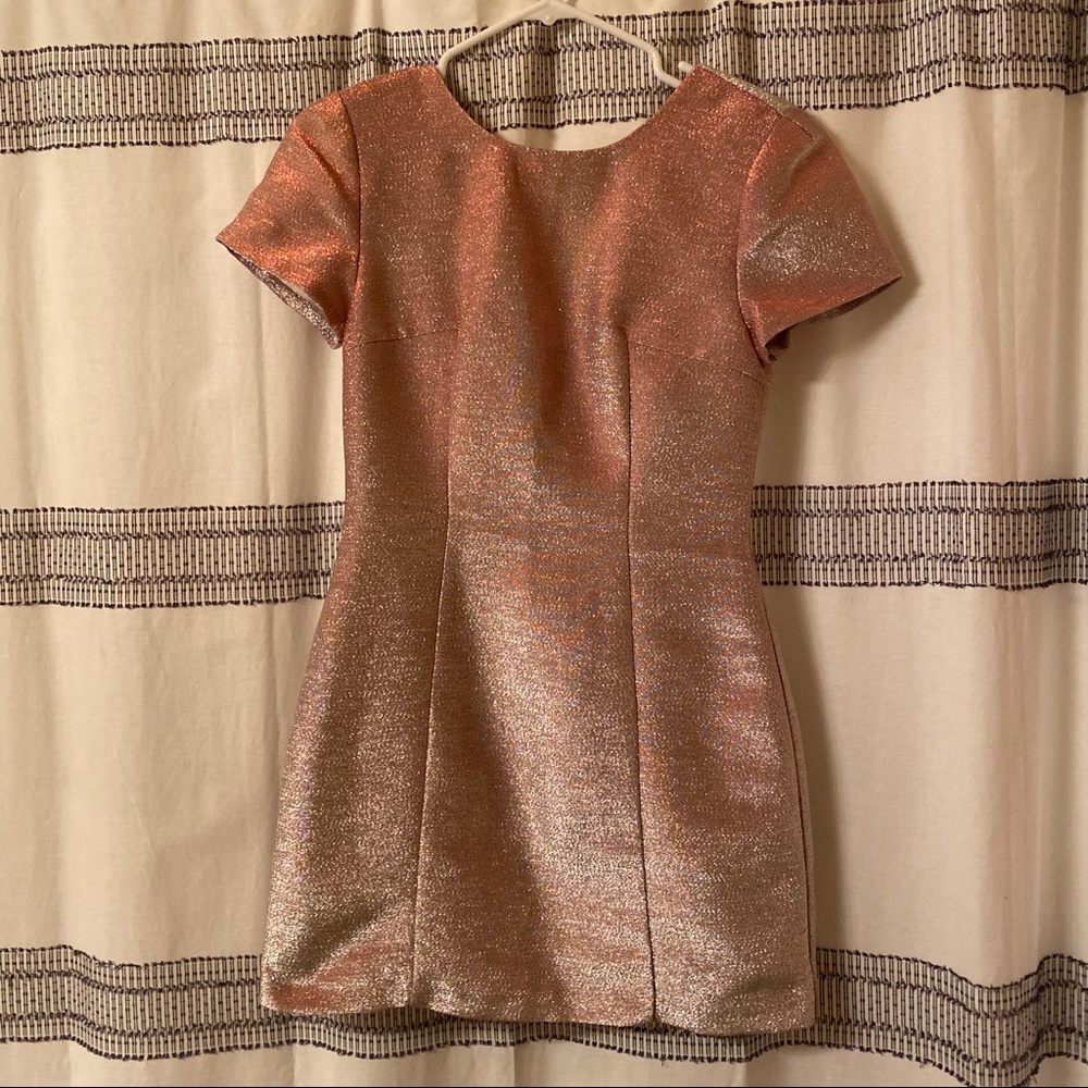 New express pink sparkle / rose gold dress